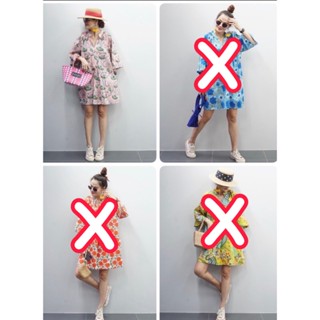📌ทักก่อนสั่ง📌มินิเดรส ผ้าบล็อคcottonอินเดีย คอวี จีบย่นช่วงคอ oversize อก52” Thelandmark