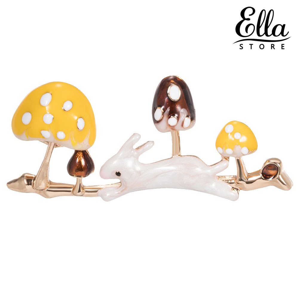 ellastore123-เข็มกลัด-รูปเห็ด-กระต่ายน่ารัก-เหมาะกับทุกเพศ