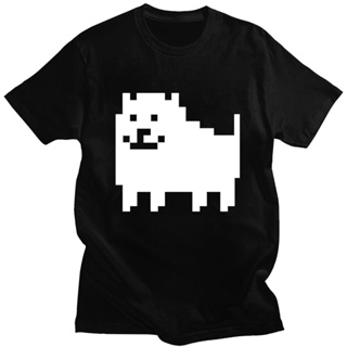 เสื้อยืดพิมพ์ลาย เสื้อยืด ผ้าฝ้ายแท้ พิมพ์ลายกราฟิกเกมอนิเมะ Undertale Annoying Dog โอเวอร์ไซซ์ สไตล์ฮาราจูกุ สตรีท