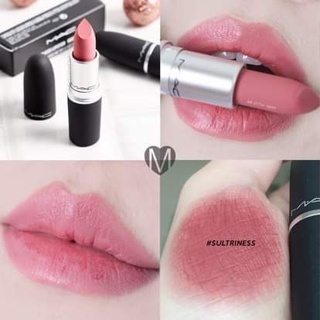 ค่าส่ง18฿ทั่วไทย !! แบ่งขายลิปสติก MAC LIPSTICK สี SULTRINESS  ขนาด 0.25 G. แบ่งขายใส่กระปุก แถมแปรงทาลิปฟรี แท้100%