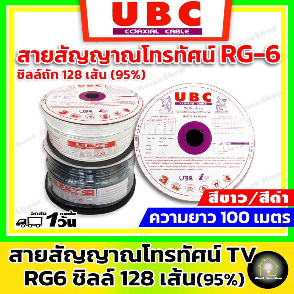 ubc-สาย-rg-6-ถักชิวส์-128-เส้น-95-ยาว-100-เมตร-rg6-สายสัญญาณ-tv-สำหรับใช้งานงาน-ภายนอก-ภายใน-สีขาว-สีดำ