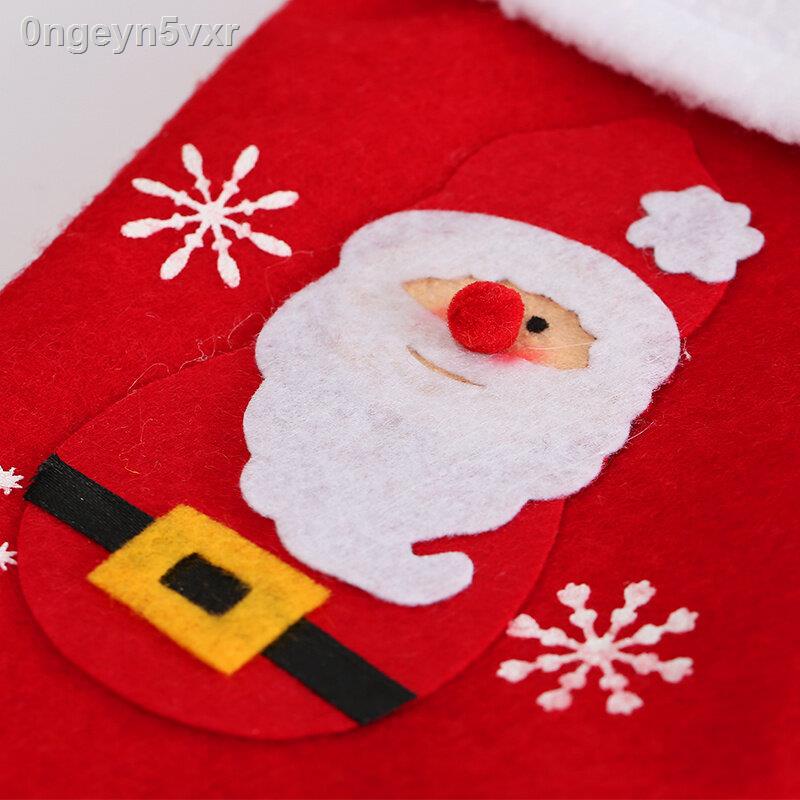 ถุงเท้าของขวัญคริสต์มาสกวางซานต้าขนาดใหญ่-ถุงขนมสำหรับเด็กกระเป๋าตุ๊กตาหิมะเครื่องประดับต้นคริสต์มาสปีใหม่