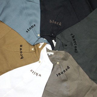 เสื้อลินินคอกระดุม ทรงโอเวอร์ไซส์