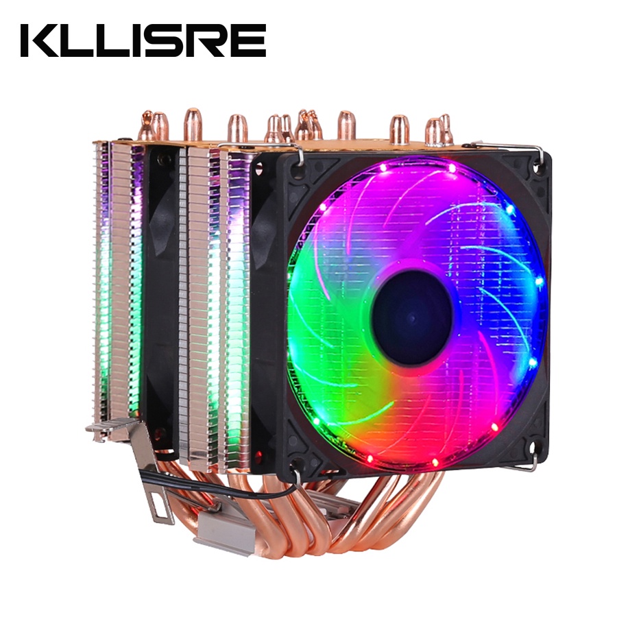 6 heat-pipes RGB CPU Cooler radiator Cooling 3PIN 4PIN 2 Fan For LGA ...