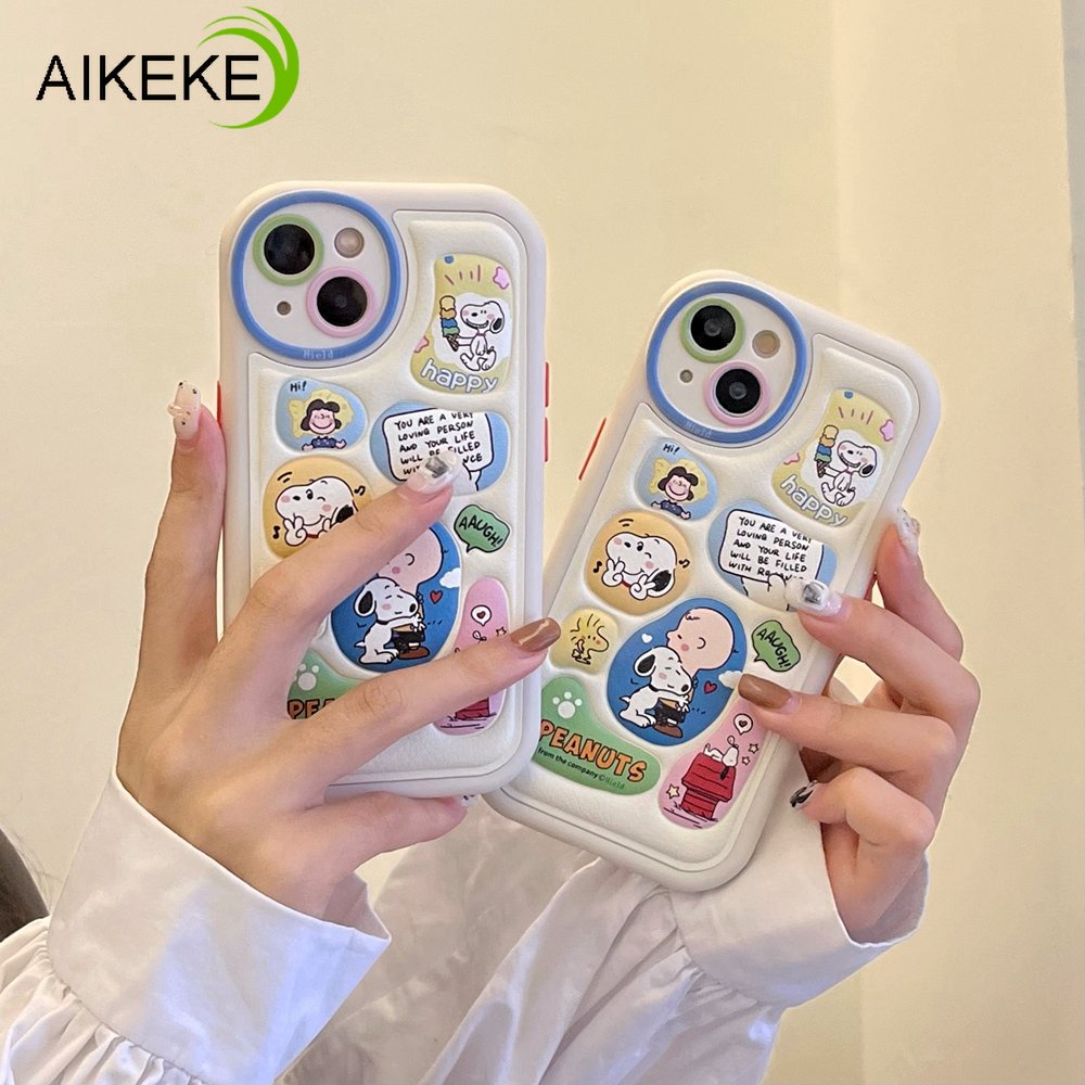 เคสโทรศัพท์มือถือหนัง-กันกระแทก-ปิดด้านหลัง-ป้องกันกล้อง-ลายการ์ตูนสนูปปี้น่ารัก-3d-สําหรับ-iphone-14-plus-14-pro-max-13-pro-max-12-pro-max-11-pro-max