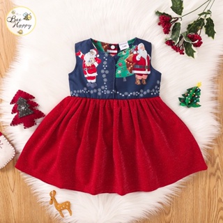 เสื้อผ้าเด็กผู้หญิง ชุดเดรส กระโปรงแดง ลายคริสต์มาส ซานต้าคลอส เทศกาลคริสต์มาส ปีใหม่ ผ้าคุณภาพดี ใส่สบาย