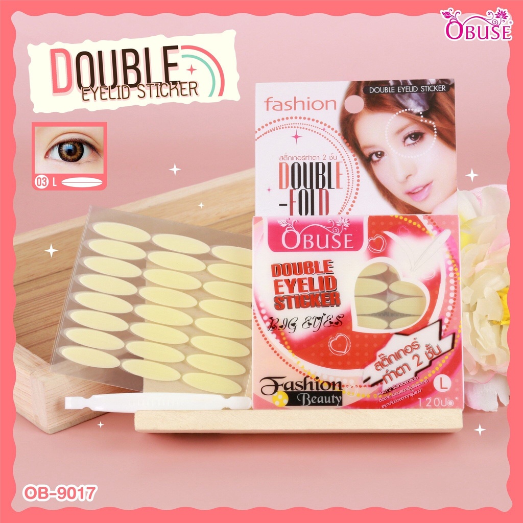 พร้อมส่ง-ตา2ชั้นobuse-ob9017-double-eyelid-sticker-สติ๊กเกอร์ทำตา-2-ชั้น-สีใส