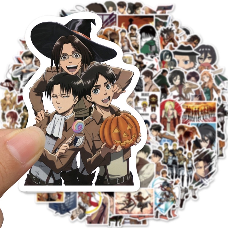 สติ๊กเกอร์-attack-on-titan-391-ผ่าพิภพไททัน-100ชิ้น-ไททัน-titan-ตกแต่ง-กระเป๋า-สติ้กเกอร์-รูปภาพ-สมุด-ผ้าคลุม-ไท-ทัน