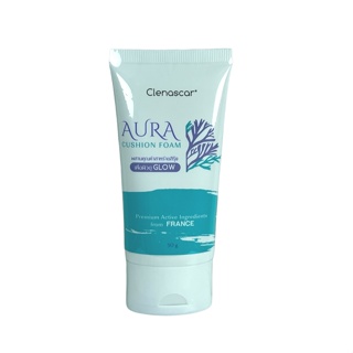 คลีนาสการ์ Clenascar Aura cushion Foam โฟมล้างหน้าสูตรอ่อนโยน ผิวขาวใสออร่า 50 กรัม (1 หลอด)