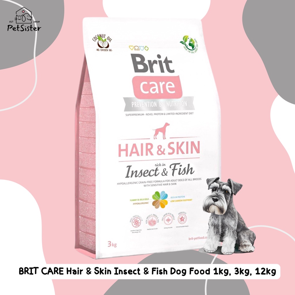 🐶 Brit Care Hair & Skin Insect & Fish Dog Food 1kg, 3kg, 12kg อาหาร ...