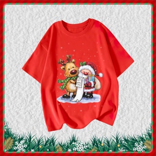 เสื้อยืดคริสต์มาส สุขสันต์วันคริสต์มาส (หมายเลข -002) Merry Christmas เสื้อครอบครัวพ่อแม่ลูกเสื้อยืด