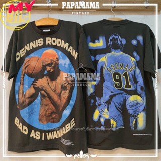 LIFE BIL NBA [ DENNIS RODMAN ] The rebound king Of Chicago Bulls เสื้อบาส เสื้อรอดแมน เสื้อวินเทจ papamama vintage shirt