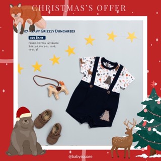 BabySquare GF07 - Navy Grizzly Dungarees ชุดเด็กชาย (แนะนำเผื่อไซส์)