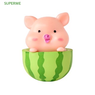 Superme ขายดี โมเดลฟิกเกอร์ รูปปั้นการ์ตูนหมู ขนาดเล็ก ของเล่นสําหรับเด็ก 7 ชิ้น ต่อชุด