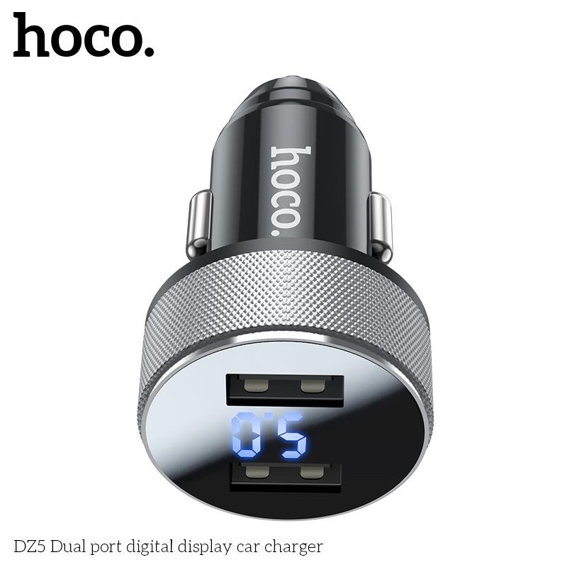 hoco-dz5-dual-port-digital-display-car-charger