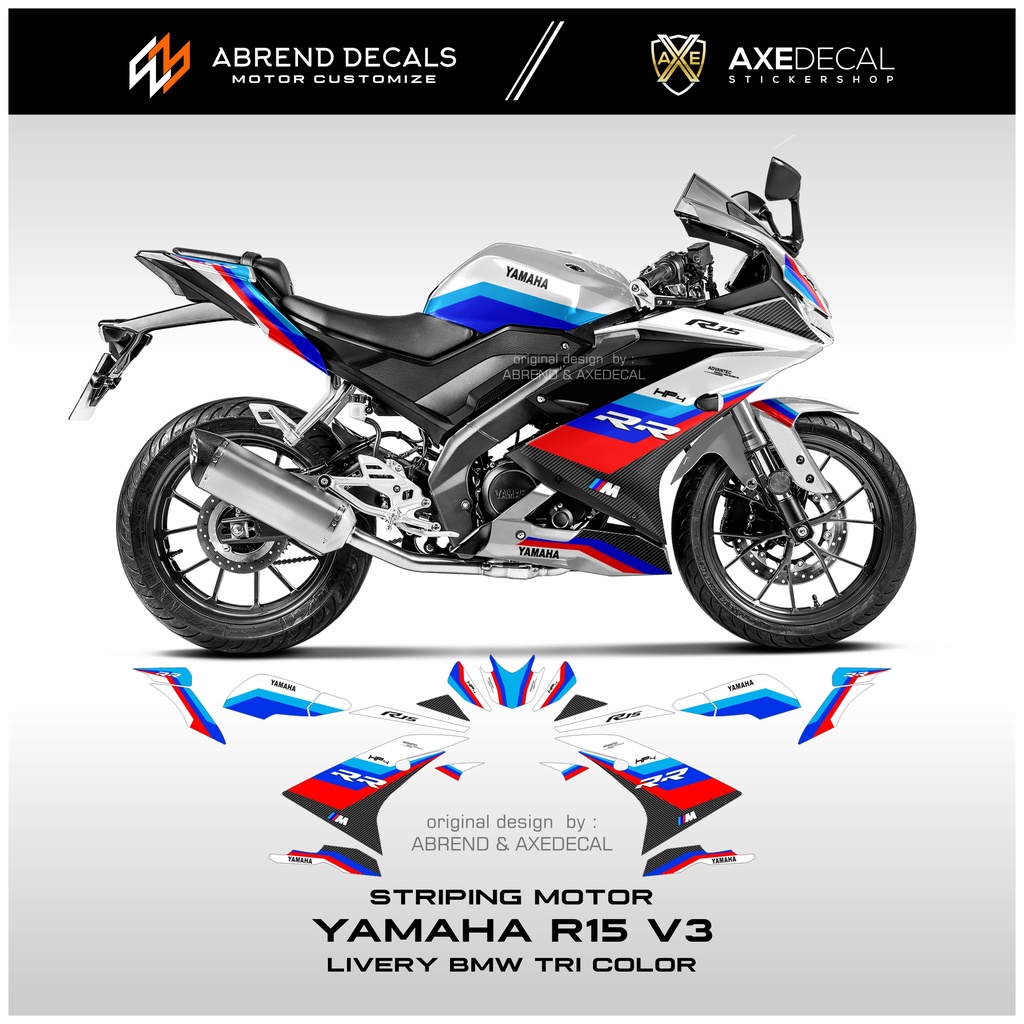สติกเกอร์ตกแต่งรถจักรยานยนต์ R15 V3 Livery BMW Yamaha R15 V3 | Shopee ...