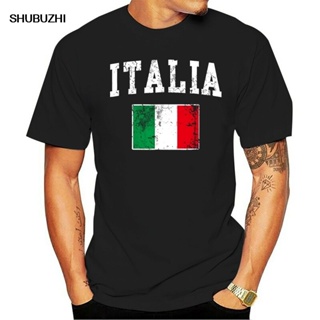 เสื้อยืดพิมพ์ลายVintage อิตาลีอิตาลีธงอิตาลีเสื้อยืดผู้ชายเสื้อยืดฤดูร้อนสไตล์แฟชั่น Swag Men T เสื้อ