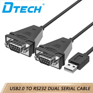 Dtech พอร์ต USB เป็น RS232 Dual Serial DB9 Pin น็อตตัวผู้ RS232 1 สําหรับสายเคเบิล เกรดอุตสาหกรรม 2 ชิ้น