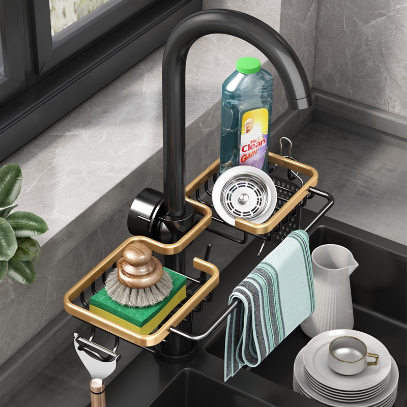 kitchen-space-aluminum-sink-drain-rack-sponge-storage-faucet-holder-soap-drainer-shelf-basket-organizer-bathroom-accesso