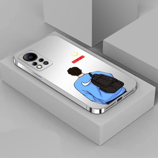 เคสซิลิโคนนิ่ม ขอบสี่เหลี่ยม ลายการ์ตูนเด็กผู้ชาย สําหรับ Infinix Note 12 G96 12 Vip 12 Pro 10 Pro Nfc 11 Pro 11S
