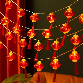 สายไฟหิ่งห้อย LED สีแดง สําหรับตกแต่งงานแต่งงาน เทศกาลตรุษจีน คริสต์มาส