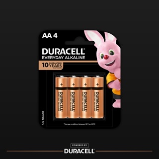 Duracell AA 4ก้อน ถ่านดูราเซลล์ รุ่น Everyday Alkaline อัลคาไลน์ราคาคุ้มค่า ขนาด AA แพ็ค 4 ก้อน