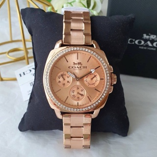 💚แท้💯 พร้อมส่ง💚นาฬิกา COACH 14503131 / 14503129 Ladies Boyfriend Rose Gold Tone Stainless Glitz Watch