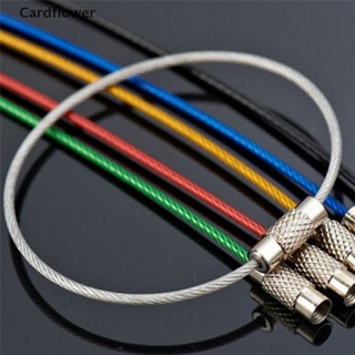 <Cardflower> 5PCS Stainless Steel Wire Keychain Cable Key Ring Chains Outdoor Hiking Fashion On Sale