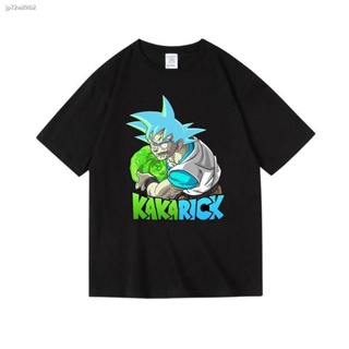 COTTONเสื้อยืดผ้าฝ้ายNew Rick And Morty Co-branded Dragon Ball Wukong แบรนด์น้ำพิมพ์เสื้อยืดสำหรับผู้ชายและผู้หญิง _56