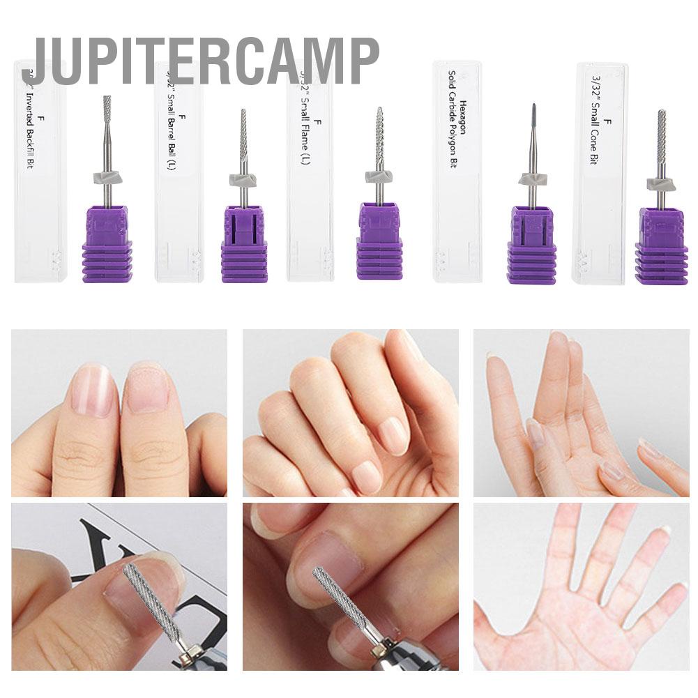 bjupitercamp-ชุดดอกสว่านเหล็กทังสเตน-สําหรับขัดเล็บ-5-ชิ้น