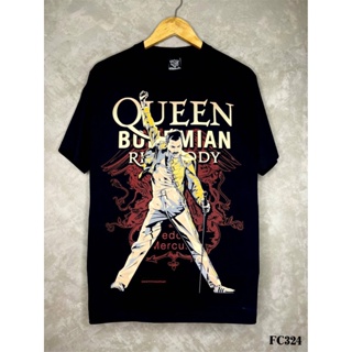 Queenเสื้อยืดสีดำสกรีนลายFC324