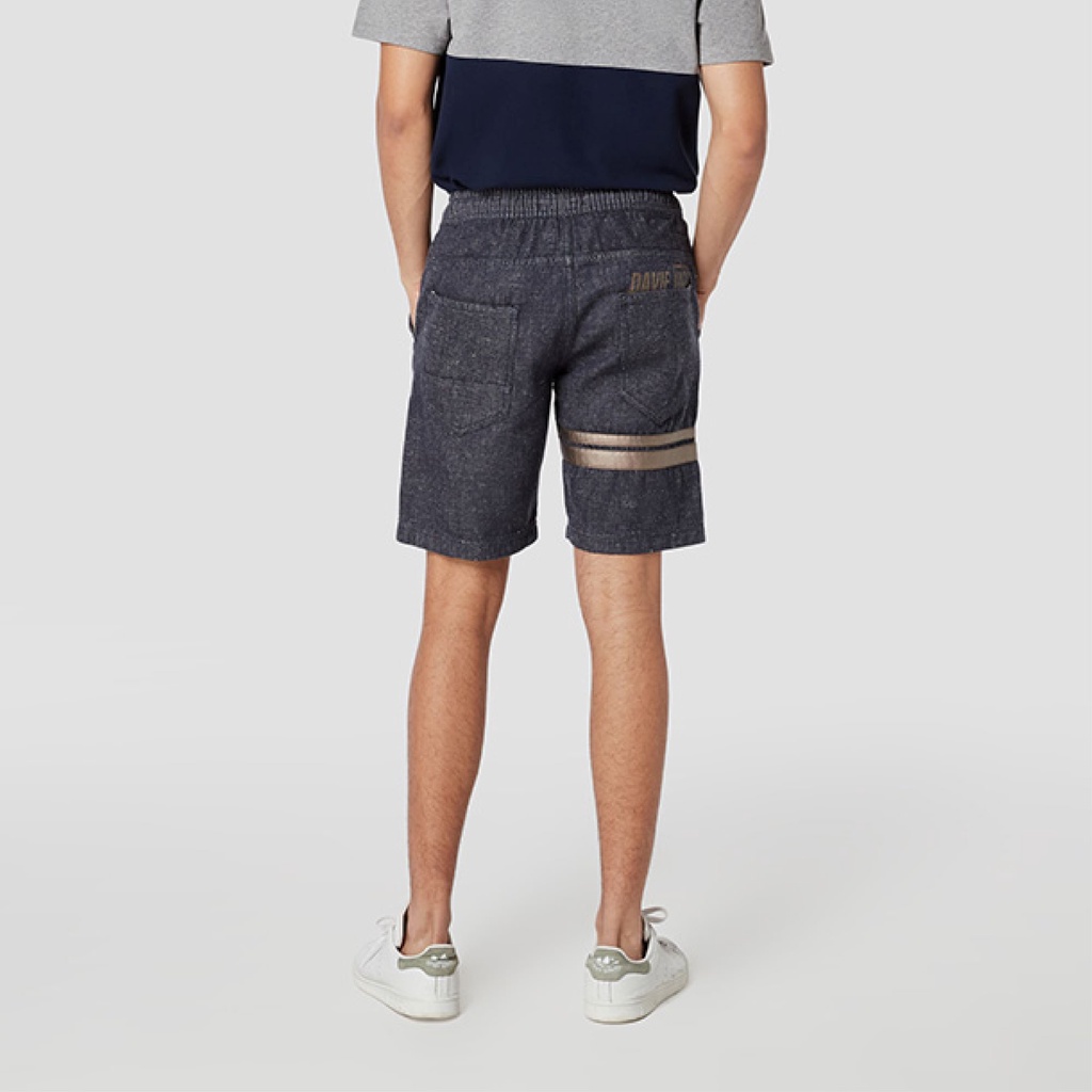 davie-jones-กางเกงขาสั้น-ผู้ชาย-เอวยางยืด-สีกรม-คาดหนัง-elasticated-shorts-in-navy-sh0067nv