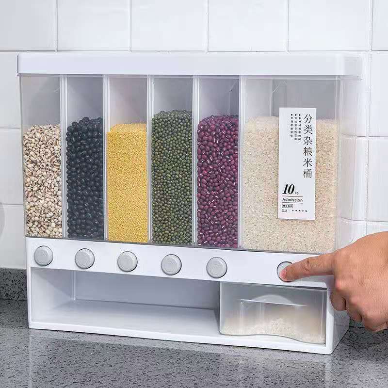 home-sealed-rice-storage-box-wall-mounted-cereal-grain-container-dry-food-dispenser-grain-storage-jar-kitchen-organizer