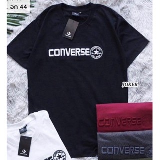 เสื้อยืดแขนสั้นปัก converse ผ้าคอตตอน มี 5 สีให้เลือก งานป้ายห้อย เก็บเงินปลายทาง ราคาถูก