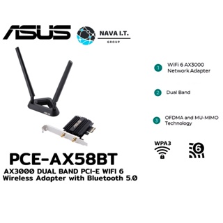 ภาพหน้าปกสินค้า🔥ใส่โค้ดลด50฿\"3D2L2UJU\"🔥 ASUS PCE-AX58BT AX3000 DUAL BAND PCI-E WIFI 6 Wireless Adapter with Bluetooth 5.0 ประกัน 3 ปี ที่เกี่ยวข้อง