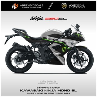 สติกเกอร์ ลาย NINJA MONO 250s SL LIVERY WINTER TEST 2023wsbk/KAWASAKI NINJA MONO DESIGN สําหรับติดตกแต่งรถจักรยานยนต์