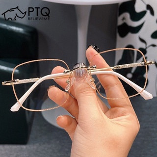 แว่นตาสายตาสั้น ไร้กรอบ ป้องกันรังสี สําหรับผู้หญิง PTQ