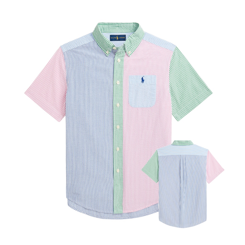 Ralph Lauren Striped Seersucker Short Sleeve Shirt boy size Shopee Thailand