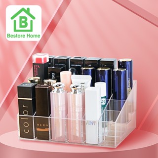 Bestore Home กล่องใส่เครื่องสำอาง ใส่ลิปสติก แบบใส สามารถใส่อุปกรณ์ได้หลากหลาย ที่วางเครื่องประดับ