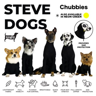 CH6 CHUBBIES Steve Dogs AIREFIT(TM) เสื้อกันขนร่วงสัตว์เลี้ยง ชุดสุนัขBodySuitมีซิป กันขนร่วงหมาในบ้าน รถ ป้องกันเลียแผล