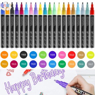 ชุดปากกามาร์กเกอร์ พลาสติก ชิมเมอร์ สองเส้น 20 สี SHOPCYC3927
