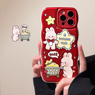 เคสซิลิโคน ลายการ์ตูนกระต่ายน่ารัก สําหรับ Iphone 14 11 12 13 PRO MAX