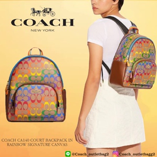 COACH CA140 COURT BACKPACK IN RAINBOW SIGNATURE CANVAS