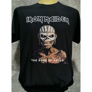 เสื้อยืดเสื้อวงนำเข้า Iron Maiden The Book of Souls Heavy Metal Megadeth Metallica Kiss Rock Style Vintage T-Shirt_24