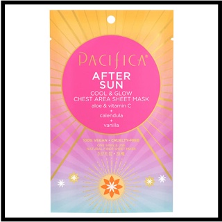 Beauty-Siam แท้ทั้งร้าน !! มาร์คหน้าอกหลังออกแดด PACIFICA AFTER SUN COOL &amp; GLOW CHEST AREA SHEET MASK 20 ML.