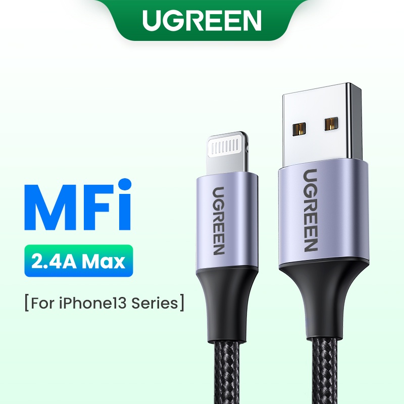 ภาพหน้าปกสินค้าUgreen MFi สายชาร์จ USB 2.4A ชาร์จเร็ว สําหรับ iPhone 8 X 7 6S Plus iPhone 14 14 Pro Pro Max