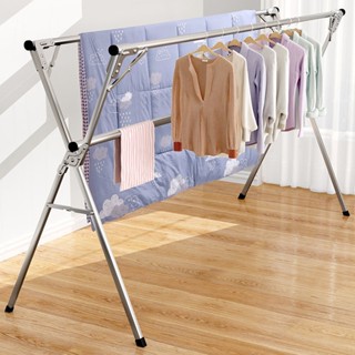 Dokkhuen ราวตากผ้าสแตนเลสรุ่น X Drying Rack พับเก็บง่าย ยืดหดได้ 1.2-2.4 เมตร ราวตากผ้า ราวตากผ้าพับได้ ราวตากผ้าตัวX