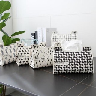 Fashion household items black and white qianbird lattice tissue box, double leather tissue box, car paper drawer storage