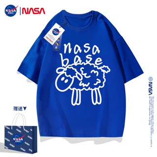 NASA joint Klein เสื้อยืดแขนสั้นสีฟ้าฤดูร้อนคู่ชุดฤดูร้อน 2022 ใหม่แบรนด์น้ำ ins super hot topเสื้อเชิ้ตแขนสั้นวินเ_30