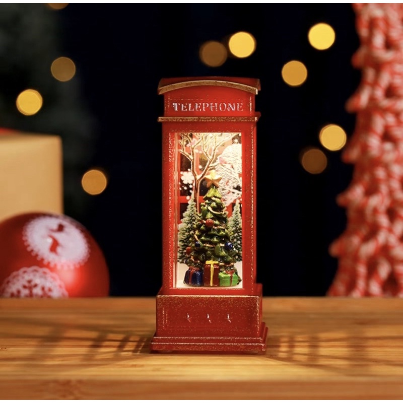 คริสต์มาส-ตู้โคมไฟโทรศัพท์-เรืองแสงพร็อพตกแต่งบ้าน-เทศกาลคริสต์มาส-ปีใหม่